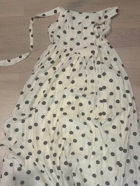 White with black polka dots maxi dress